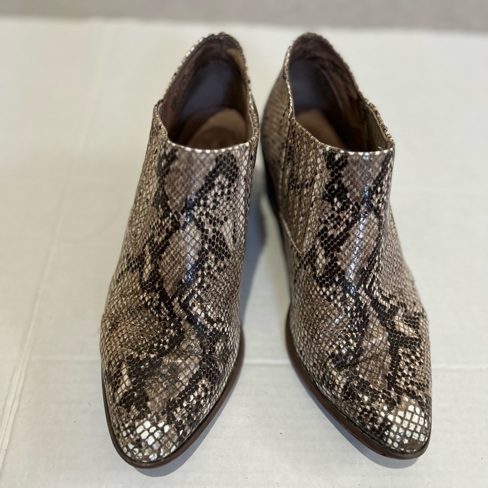 Anthropologie Python Snakeskin Ankle Boots size 7
